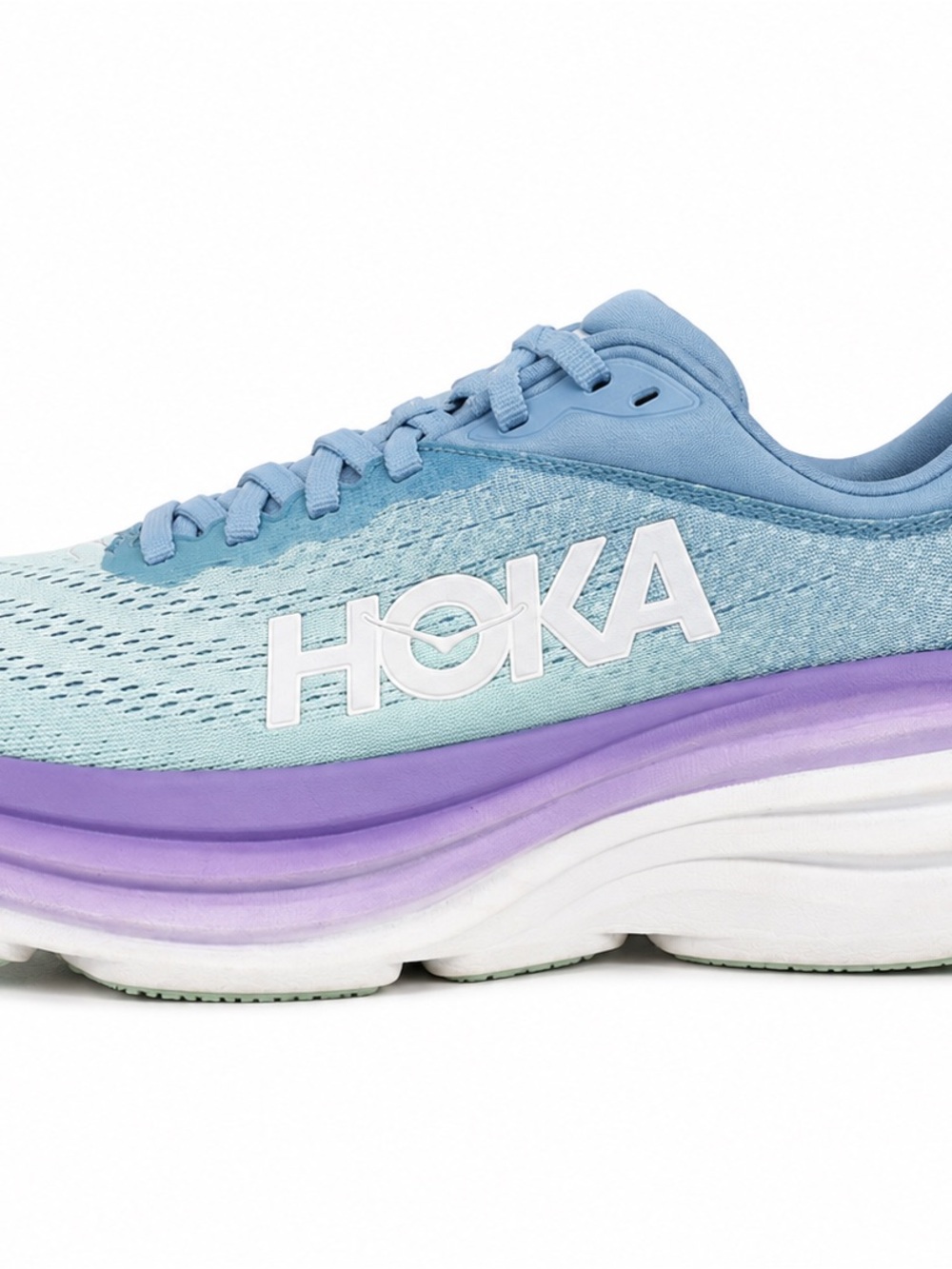 HOKA Bondi 8 Running Shoes Blue Purple Women’s Size 7.5B Cushioned Sneaker - Picture 9 of 9